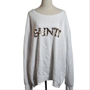 NFL New Orleans Saints White Sequin Sweatshirt